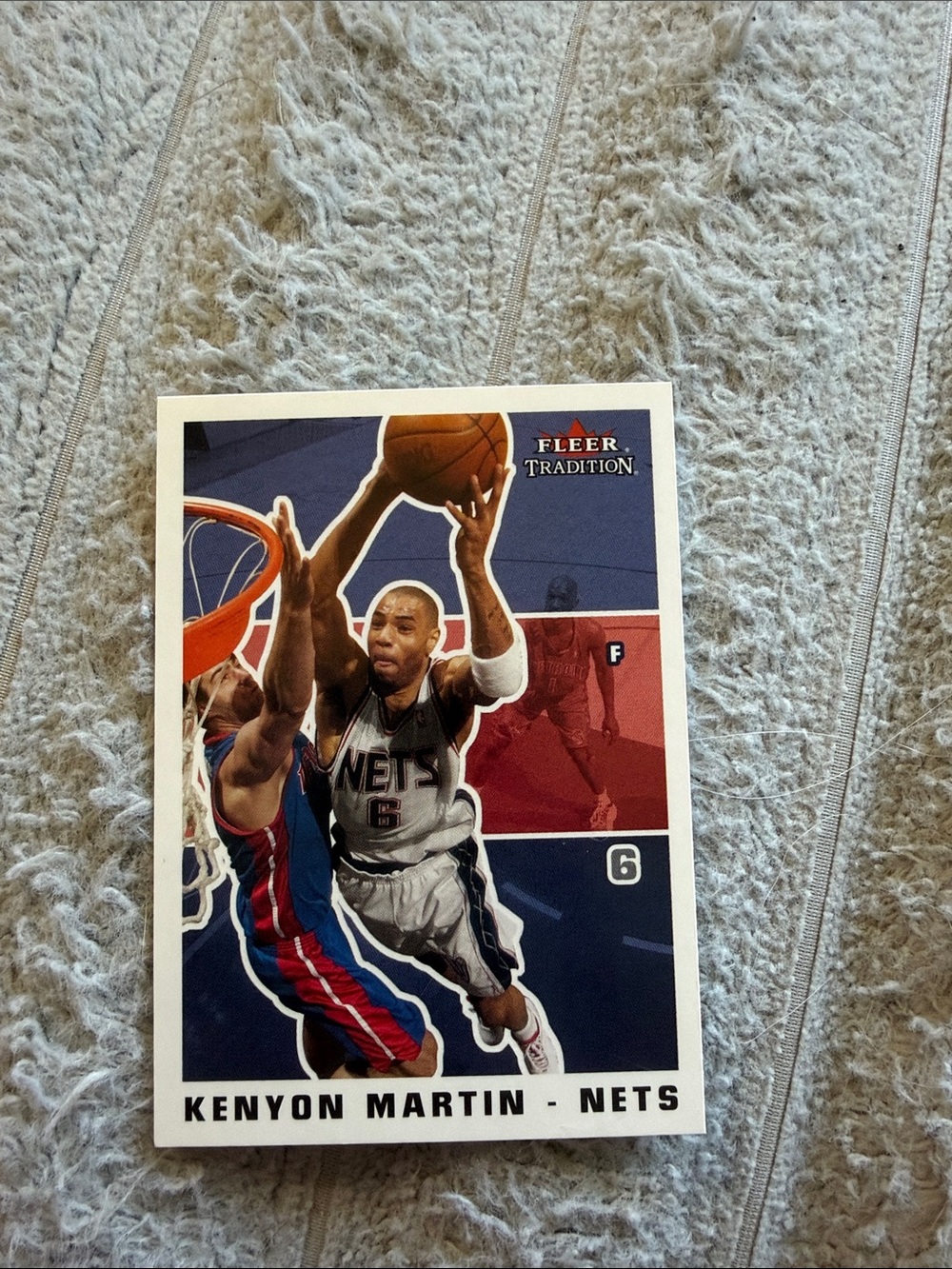 Fleer Tradition Kenyon Martin Nets Basketball Card - White/Blue/Red